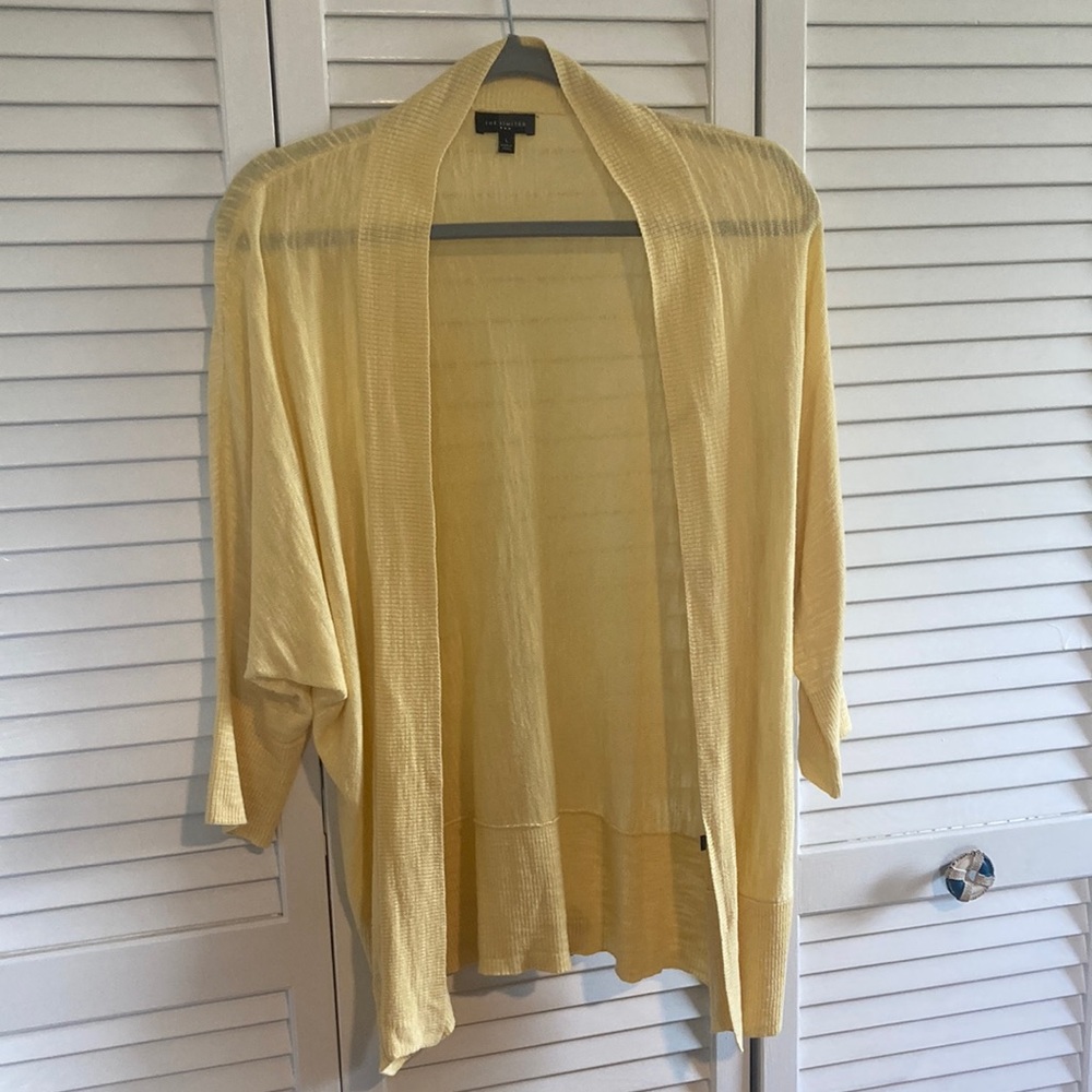 The Limited Light Yellow Open Front Cardigan